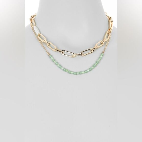 NEW NORDSTROM Oval Freshwater Pearl Link & Bead 2-Layer Necklace - Picture 9 of 9